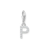 Thomas Sabo Charm-Anhänger Buchstabe P mit Weissen Steinen Silber - 1953-051-14